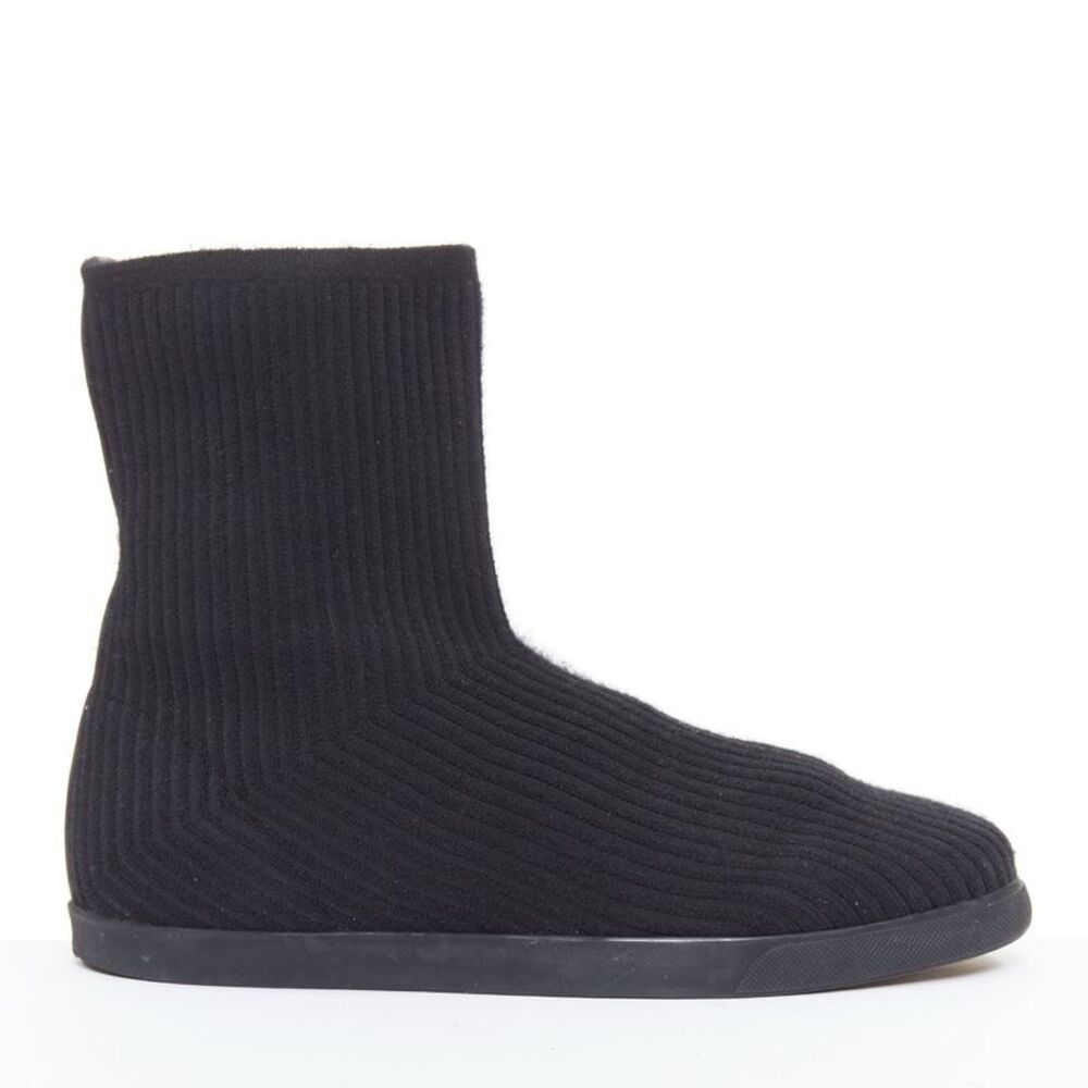 The Row Black Knitted Sock Flat Boots
